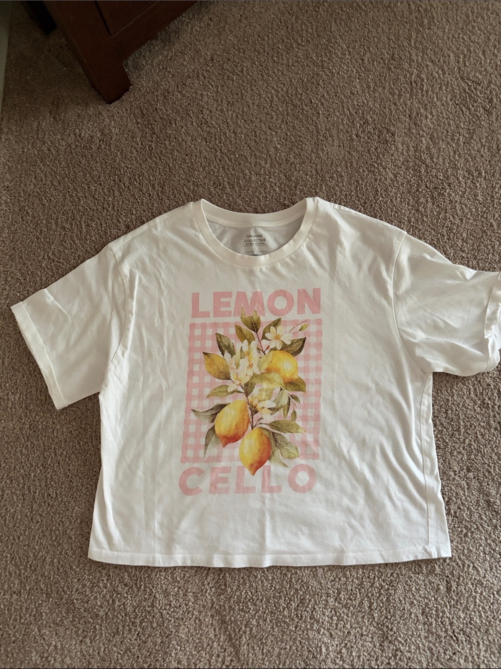 Organic Generation women’s white Lemon Cello' Graphic Tee size L